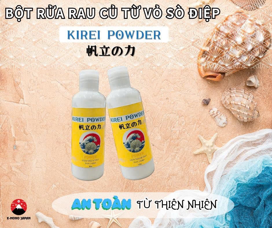 Bột Rửa Rau Củ Từ Vỏ Sò Điệp Kirei Scallops Shell Powder Vegetable Cleanser