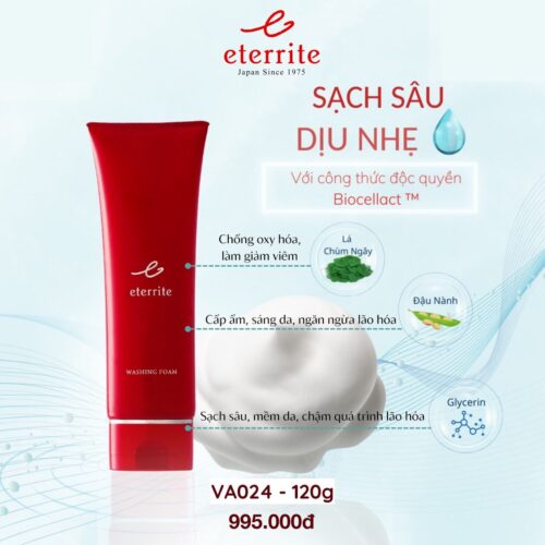ETERRITE WASHING FOAM <br> Sữa rửa mặt lão hóa và làm sáng da