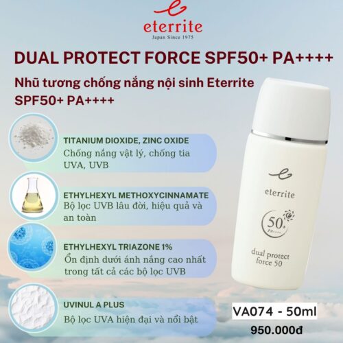 Nhũ tương chống nắng nội sinh Eterrite SPF 50 PA+++
