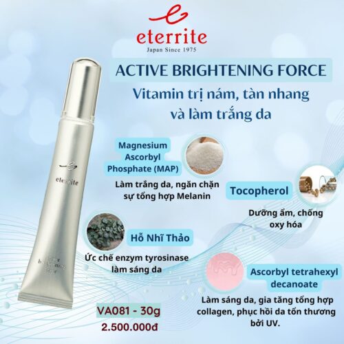 ETERRITE ACTIVE BRIGHTENING FORCE <br> Vitamin trị nám, tàn nhang và làm trắng da