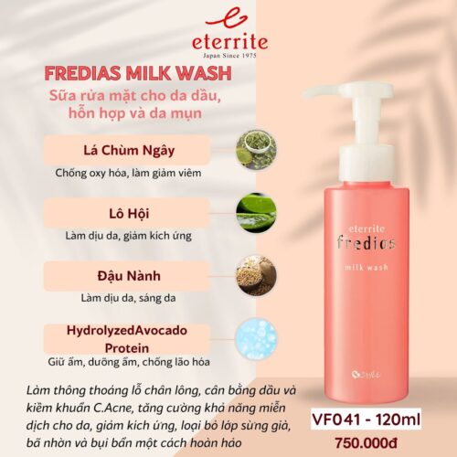 FREDIAS MILK WASH <br>Sữa rửa mặt cho da dầu, hỗn hợp và da mụn